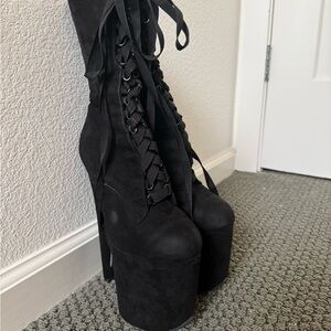 Hella heels pole dance shoes black 8 inch